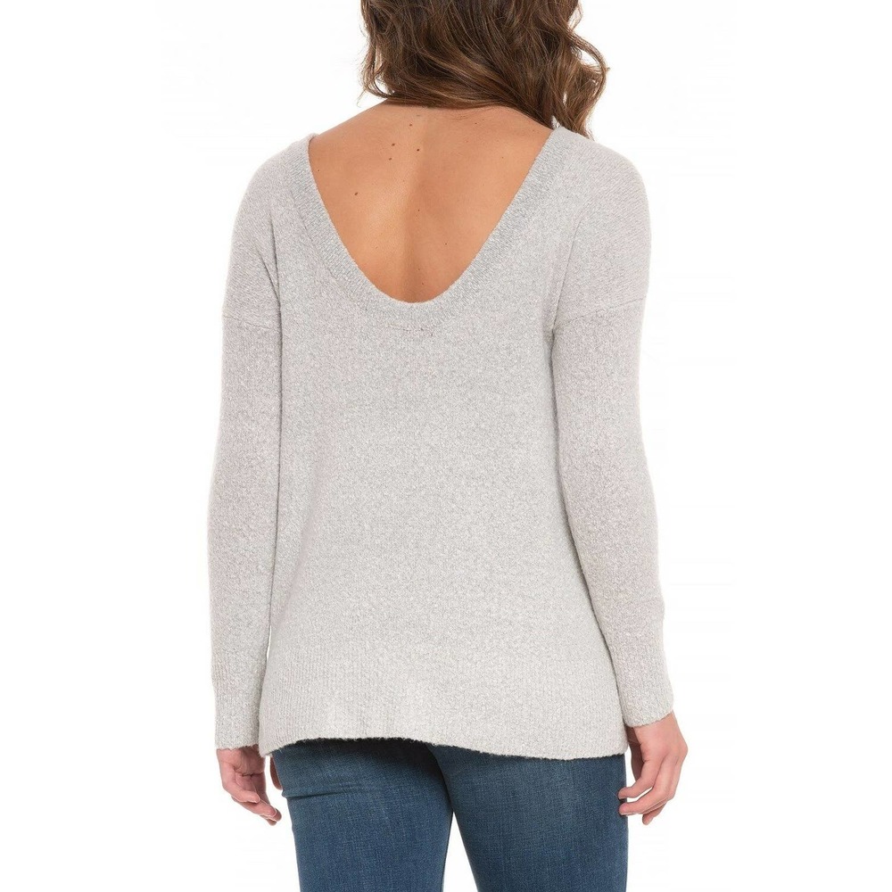 French Connection Sweater Dove Grey Scoop Back M